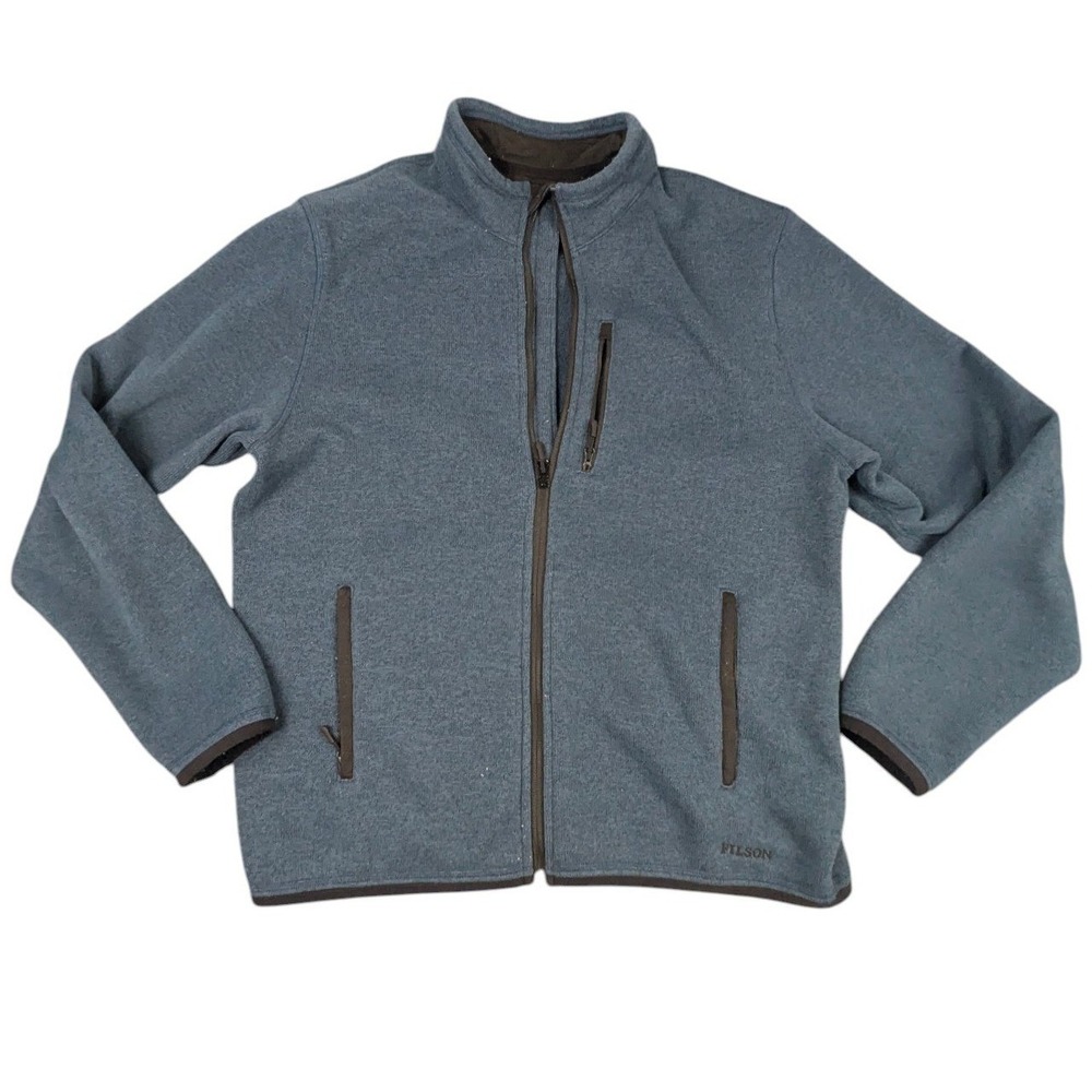 Filson Polartec Fleece Jacket Mens XL Blue Full Zip Pocket Gorpcore Polyester